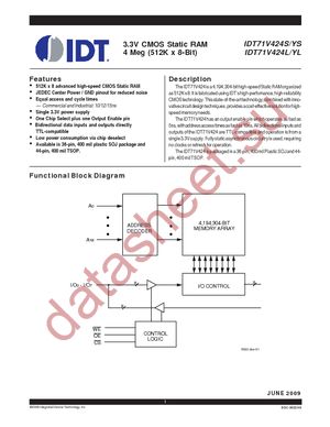 IDT71V424L10PHGI8 datasheet  